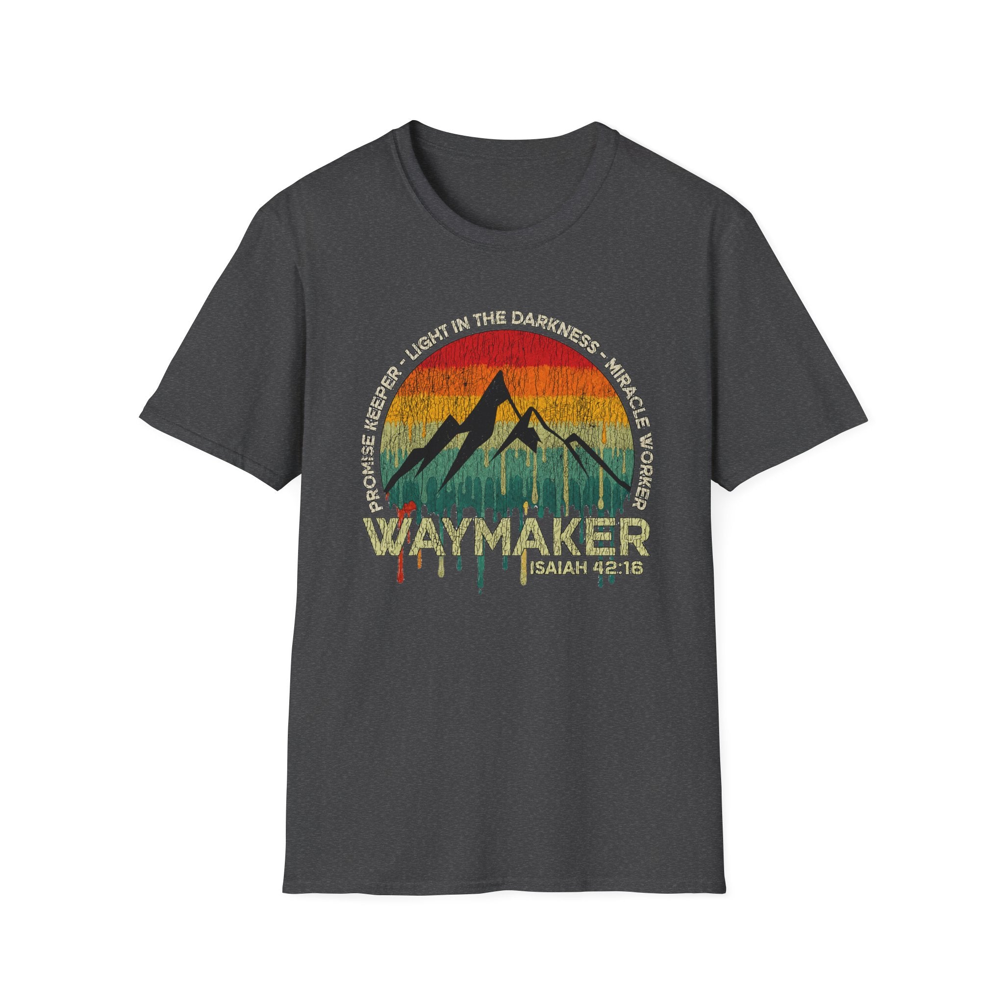 Waymaker Mountain T-Shirt — “Promise Keeper, Light in the Darkness” Christian Graphic Tee