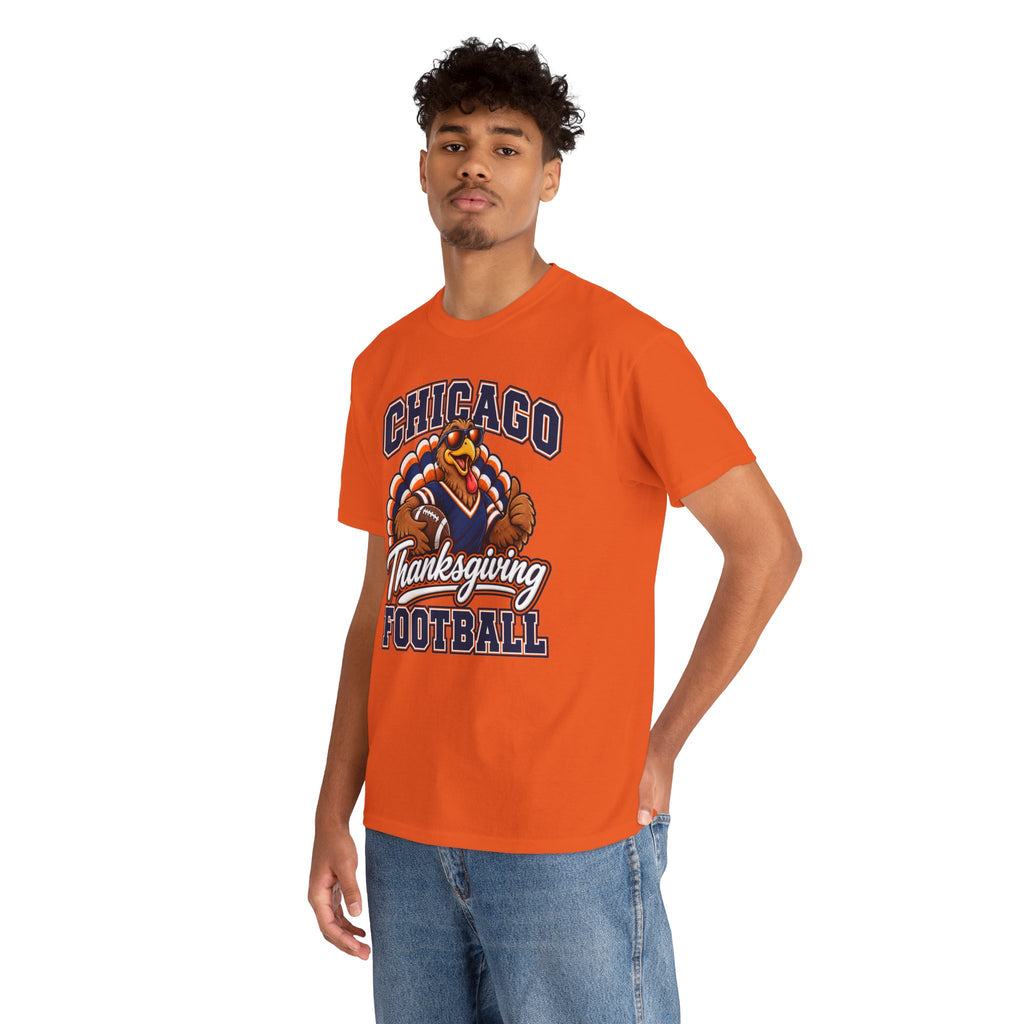 Chicago Thanksgiving Football T-Shirt — Turkey Mascot Game Day Tee
