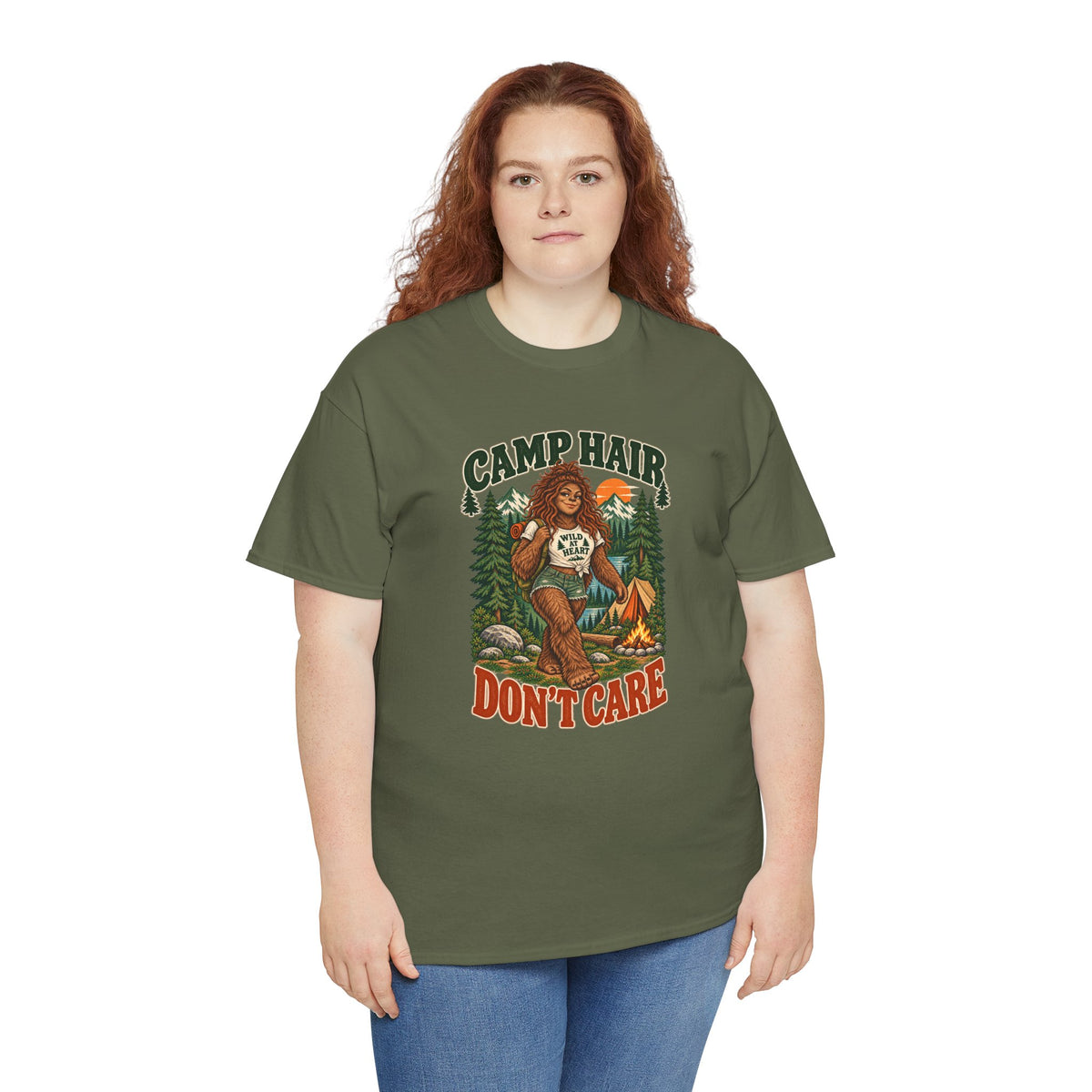Camp Hair Don't Care T-Shirt — Retro Camping Graphic Tee