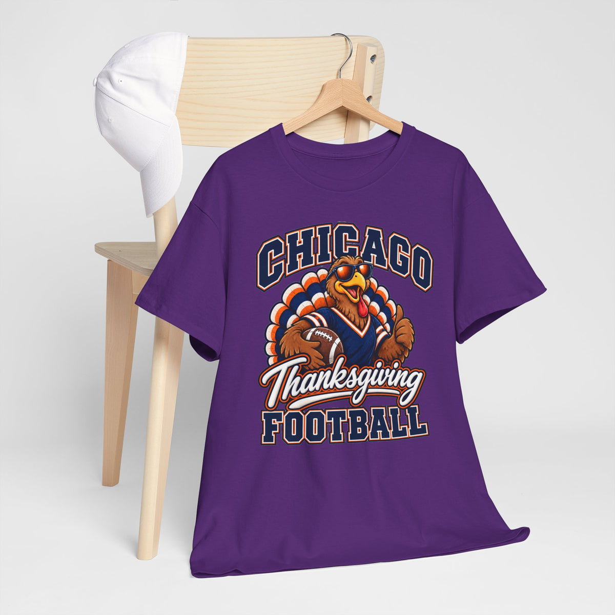 Chicago Thanksgiving Football T-Shirt — Turkey Mascot Game Day Tee