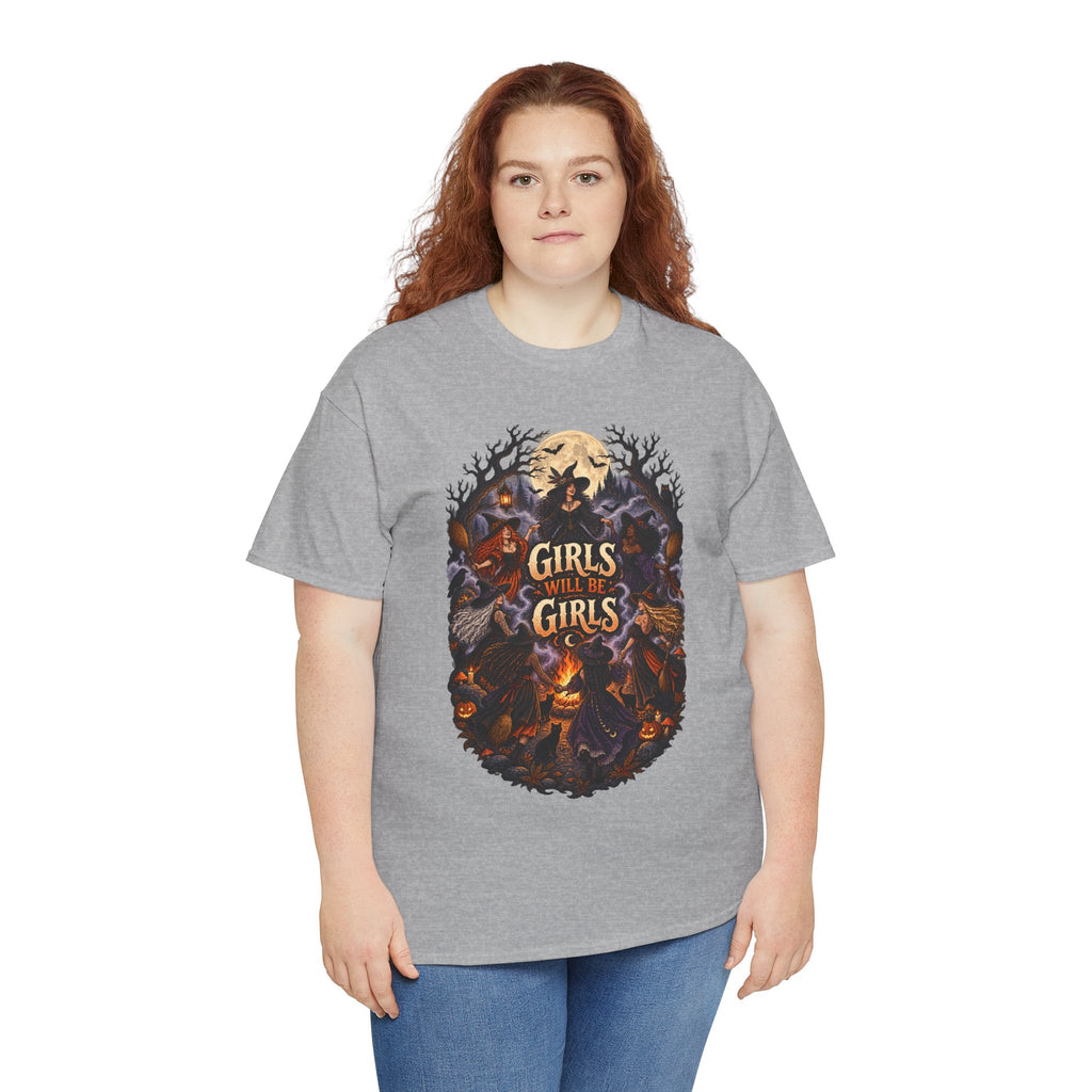 Girls Will Be Girls T-Shirt — Witchy Campfire Illustration Tee
