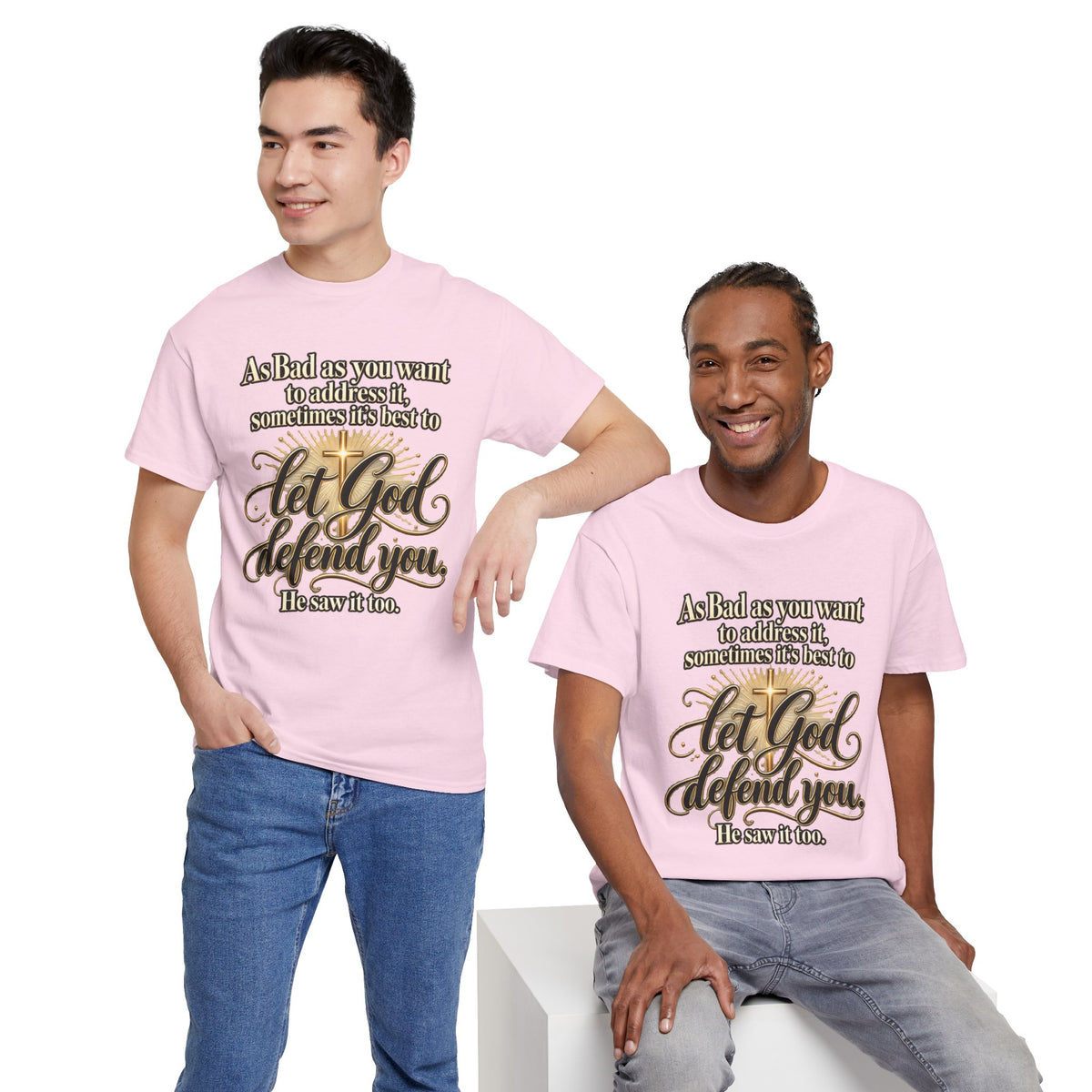 Let God Defend You Inspirational Christian T-Shirt
