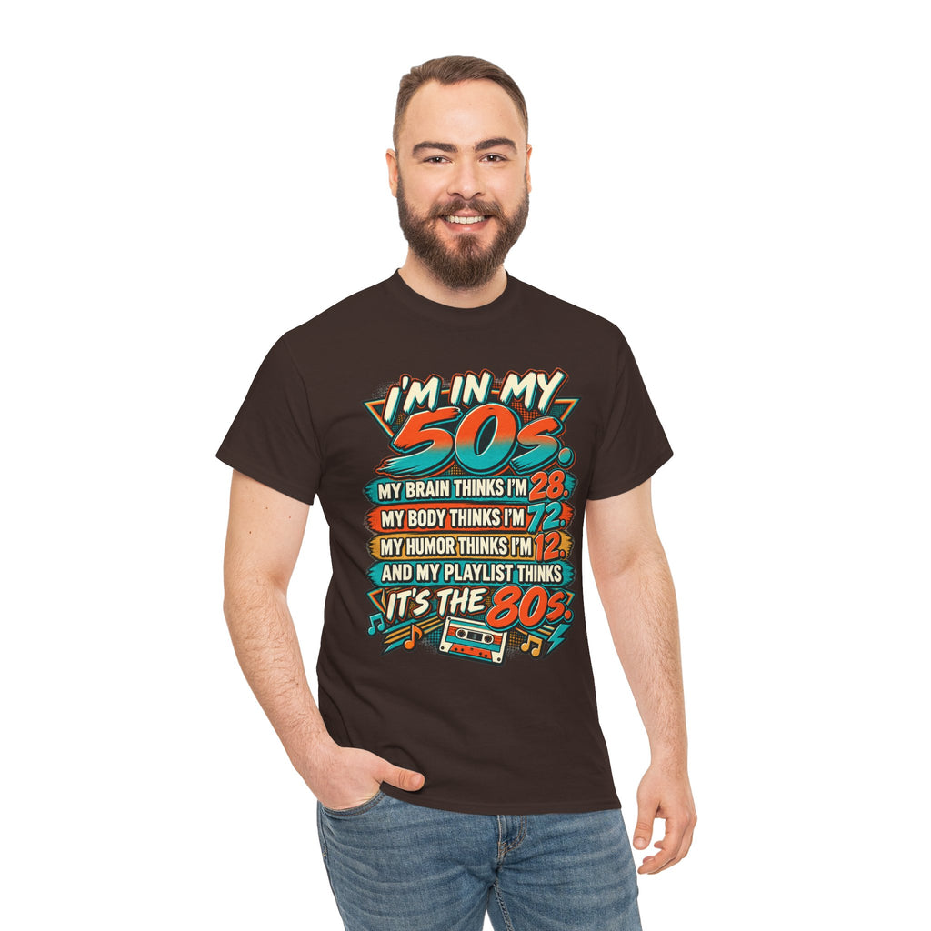 Retro 50s Birthday T‑Shirt — "I'm in My 50s" 80s Playlist Cassette Tee