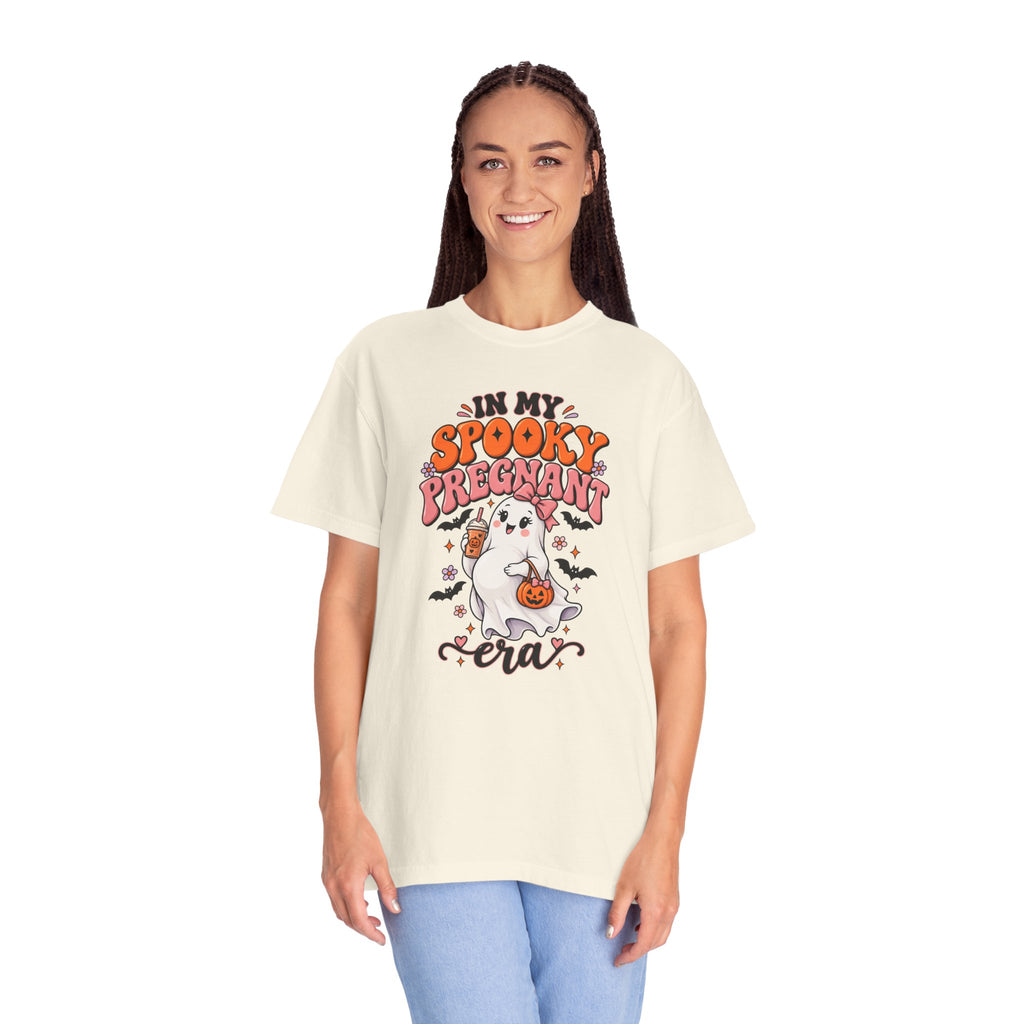 Pregnant Halloween T-Shirt — "In My Spooky Pregnant Era" Cute Ghost Maternity Tee