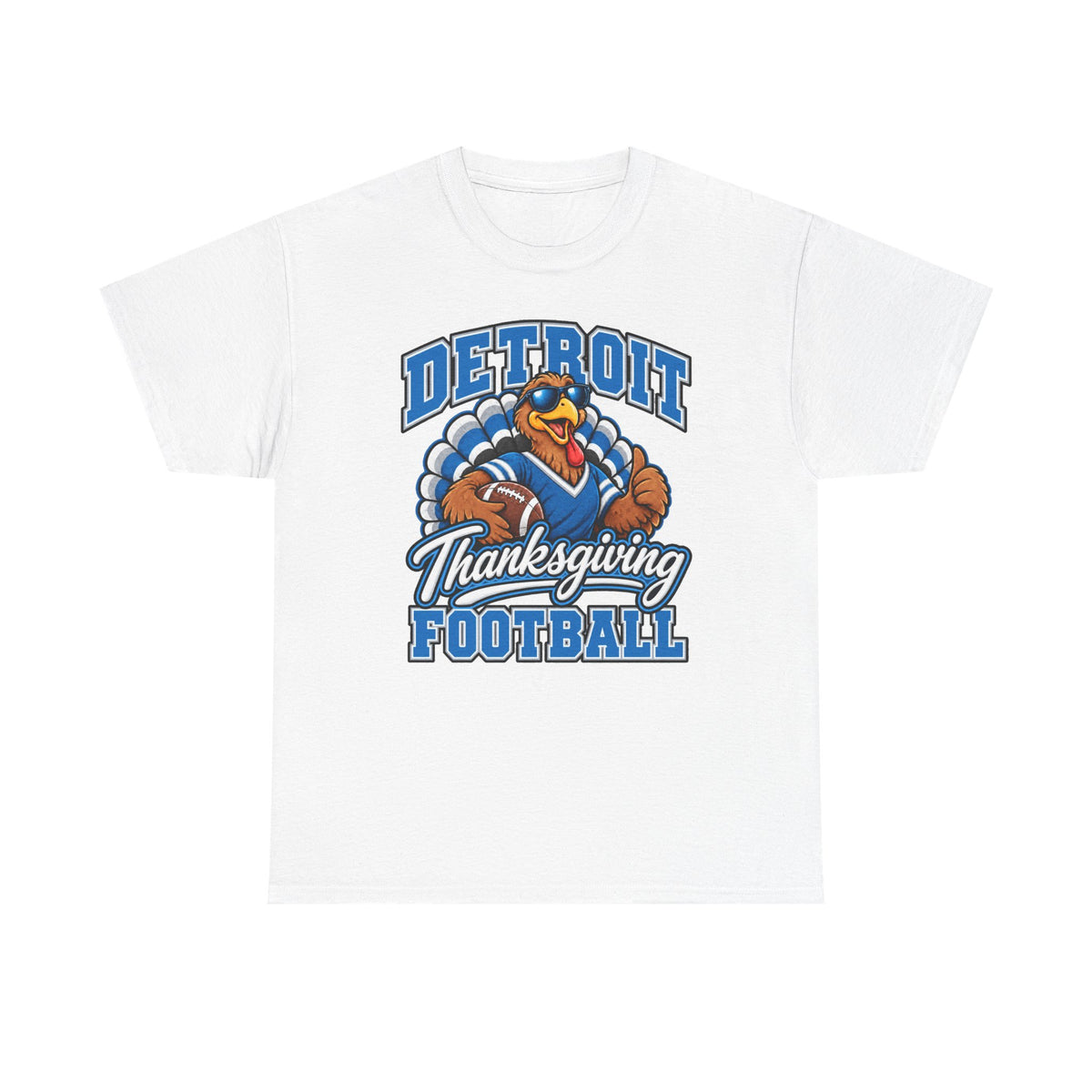 Detroit Thanksgiving Football Tee — Turkey Mascot Game Day Shirt