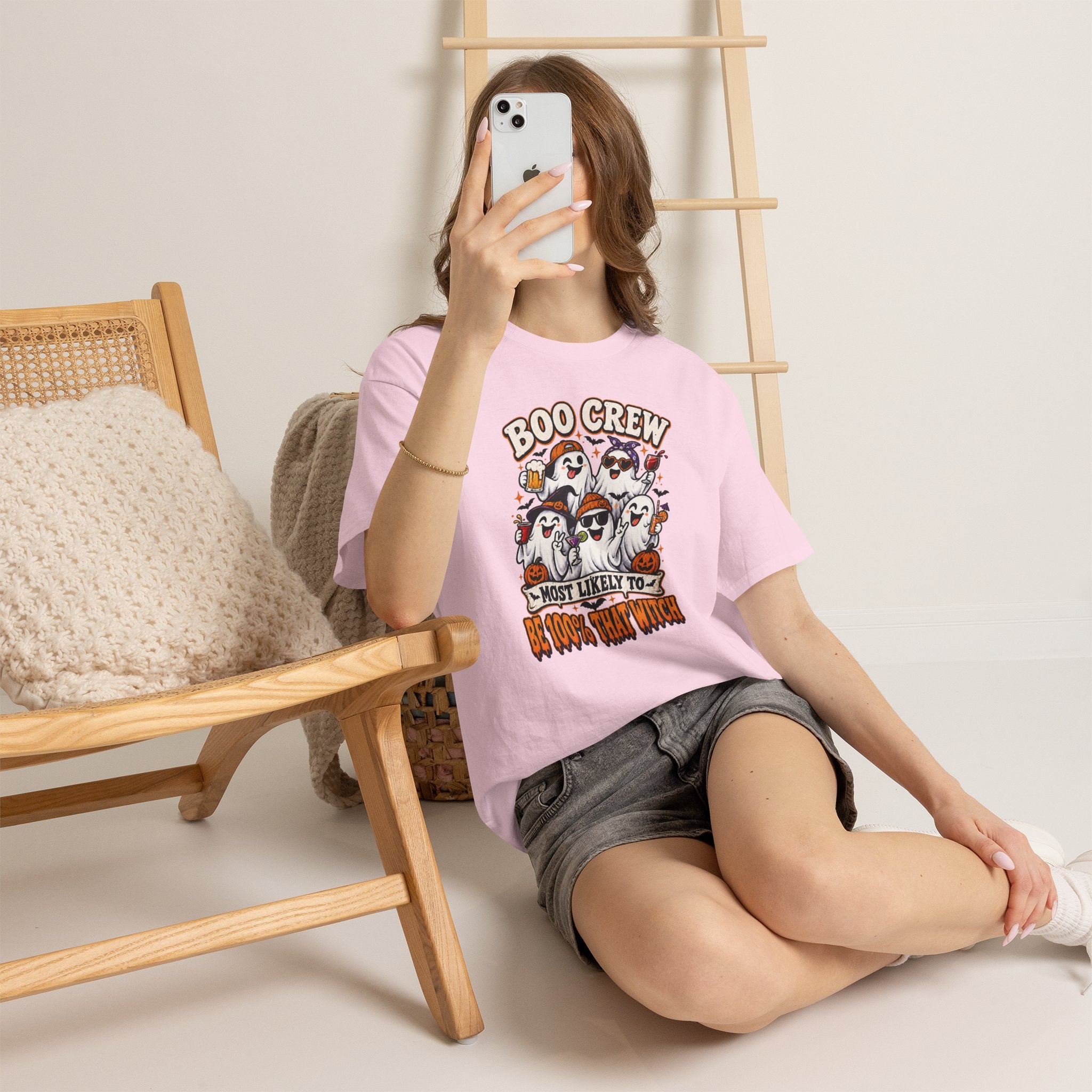 Boo Crew Halloween T-Shirt – "Most Likely To Be 100% That Witch" Ghosts Tee