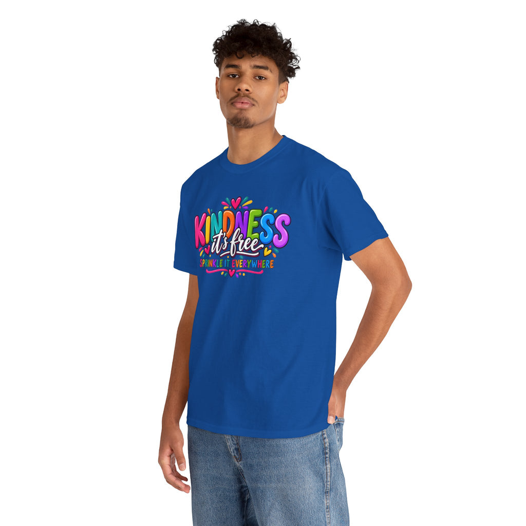 Kindness Is Free Rainbow Tee — Cute Positive Message T-Shirt