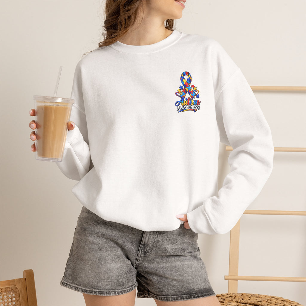 Autism Awareness Ribbon Crewneck Sweatshirt