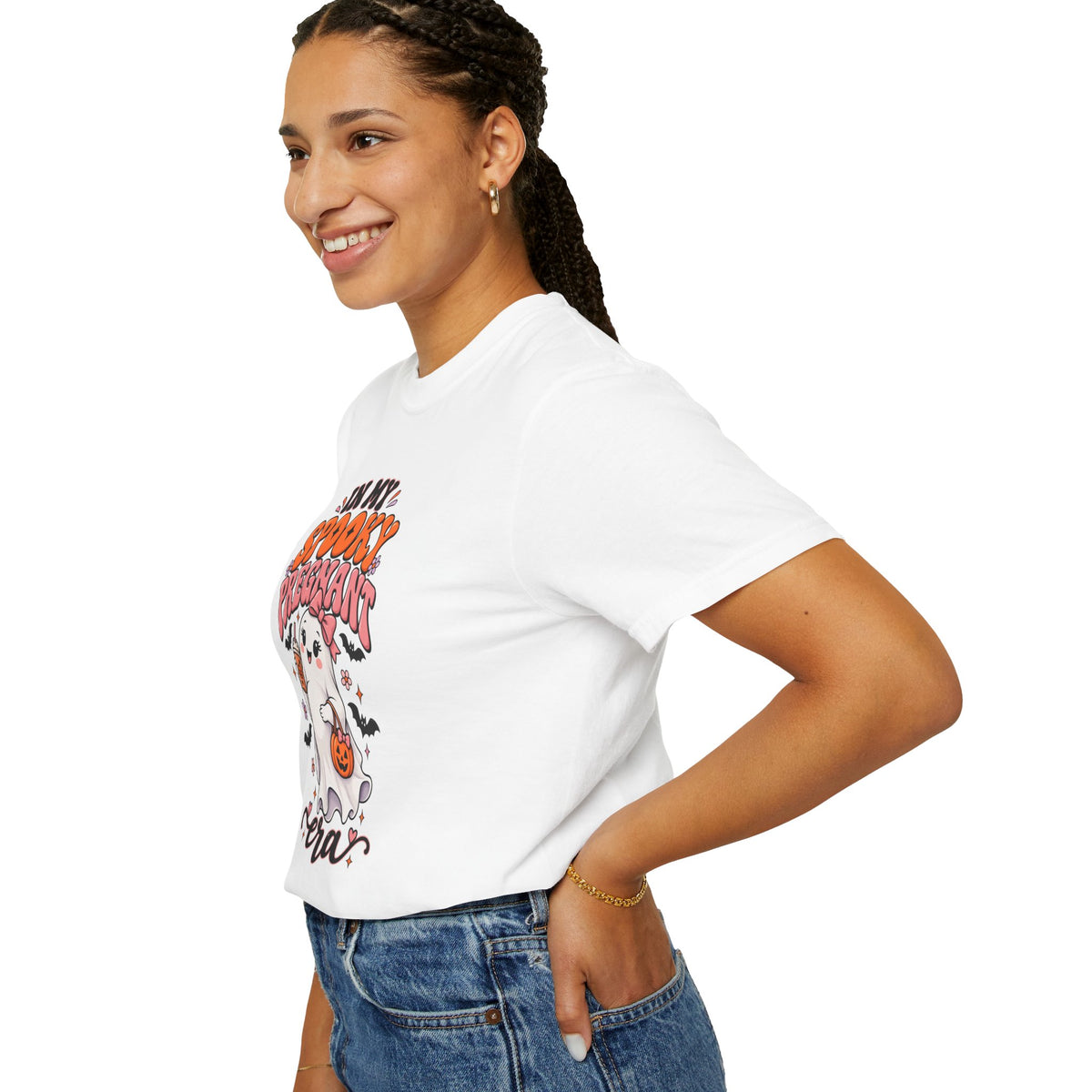 Pregnant Halloween T-Shirt — "In My Spooky Pregnant Era" Cute Ghost Maternity Tee