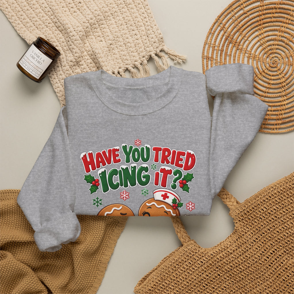 Have You Tried Icing It? Gingerbread Couple Christmas Sweatshirt