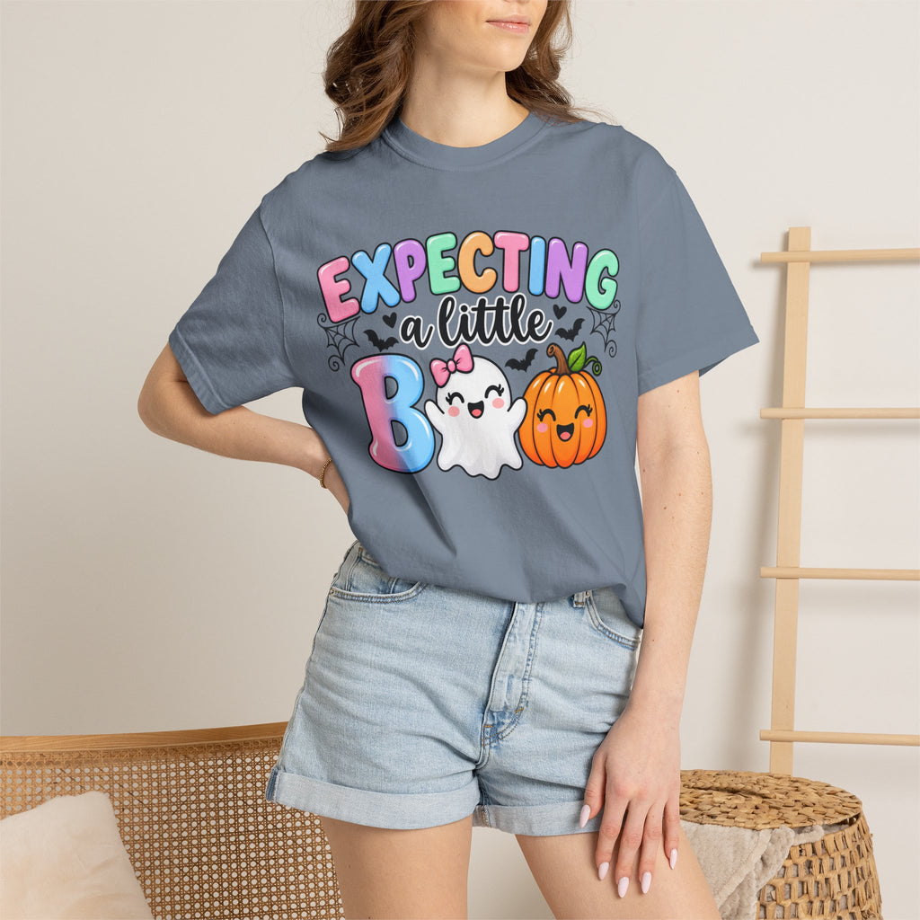 Expecting a Little Boo Maternity T-Shirt — Cute Halloween Pregnancy Tee