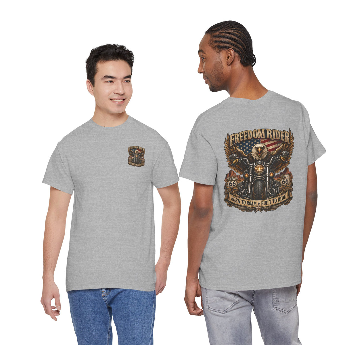 Freedom Rider Motorcycle T‑Shirt — Born to Roam Vintage Biker Tee
