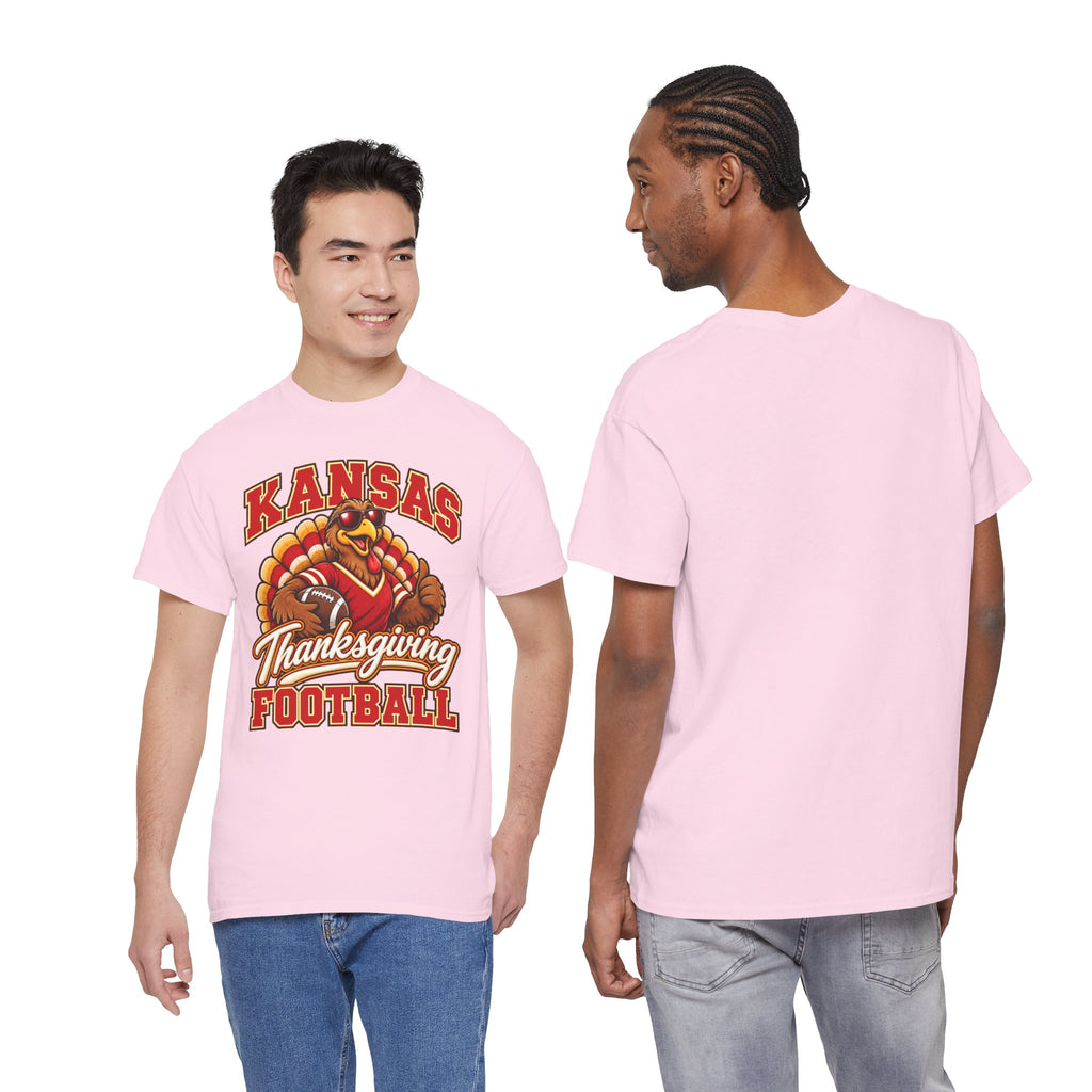 Kansas Thanksgiving Football T‑Shirt — Turkey Mascot Holiday Game Tee