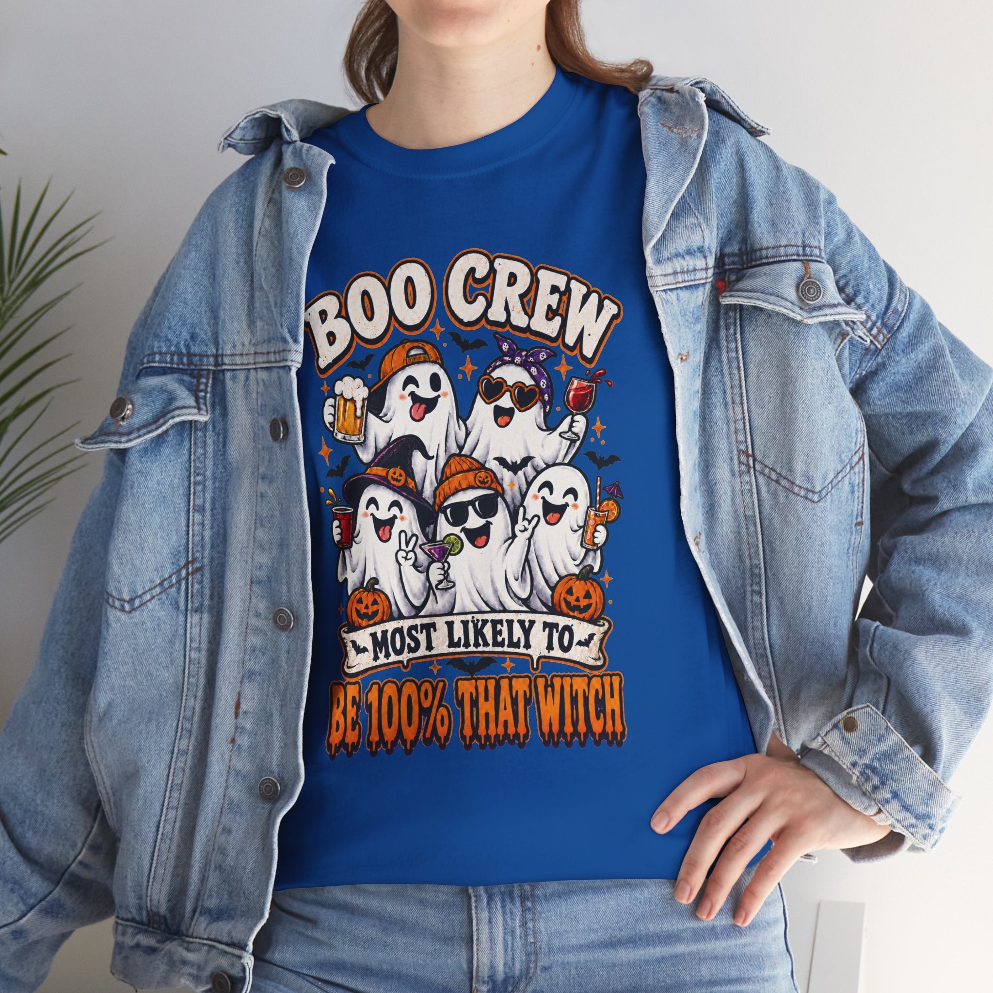 Boo Crew Halloween T-Shirt – "Most Likely To Be 100% That Witch" Ghosts Tee