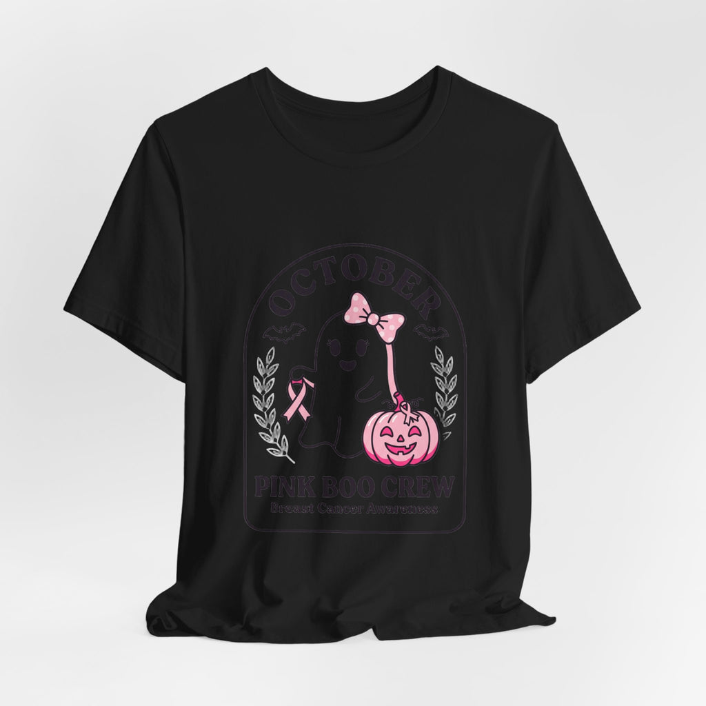 October Pink Boo Crew Tee — Breast Cancer Awareness Ghost T-Shirt