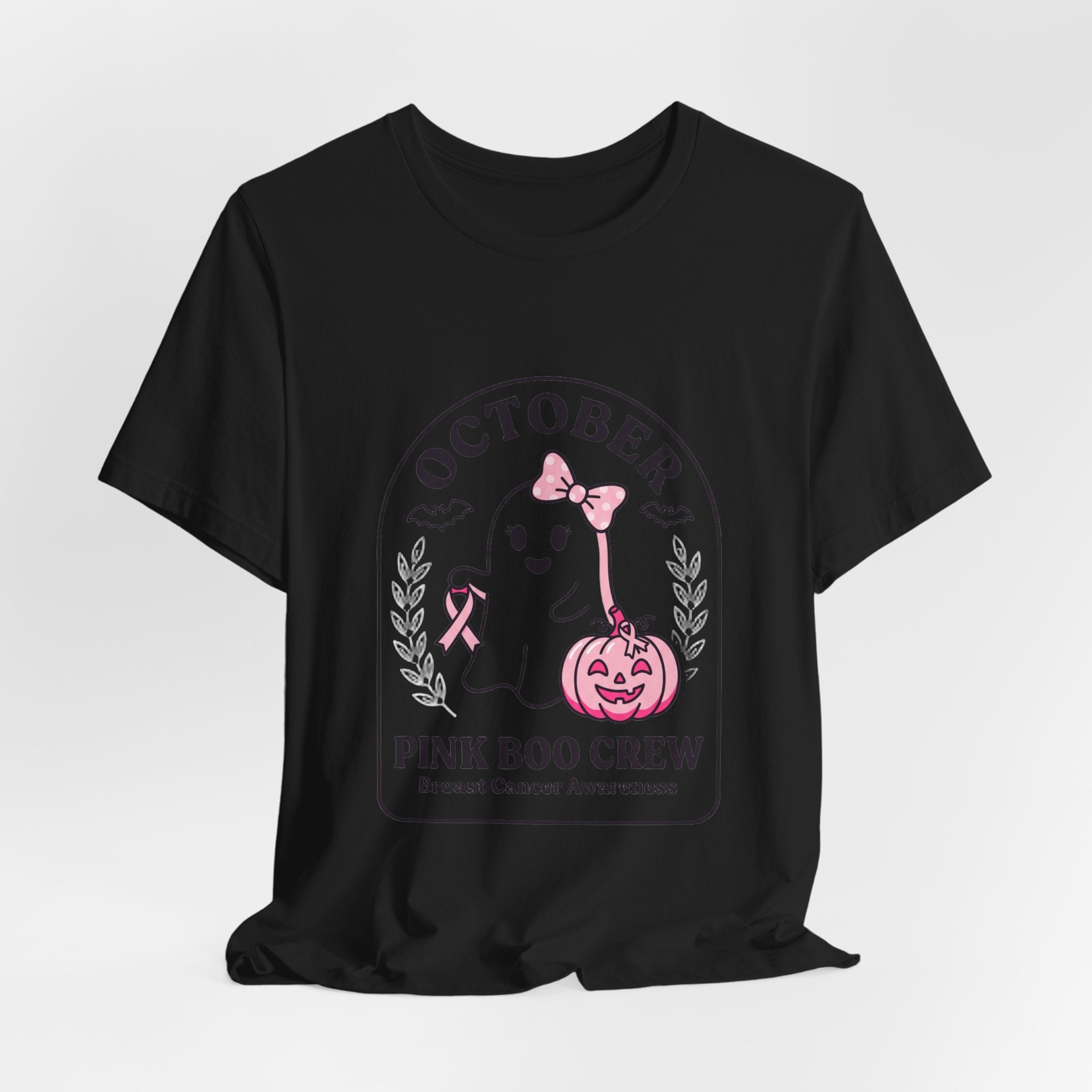 October Pink Boo Crew Tee — Breast Cancer Awareness Ghost T-Shirt