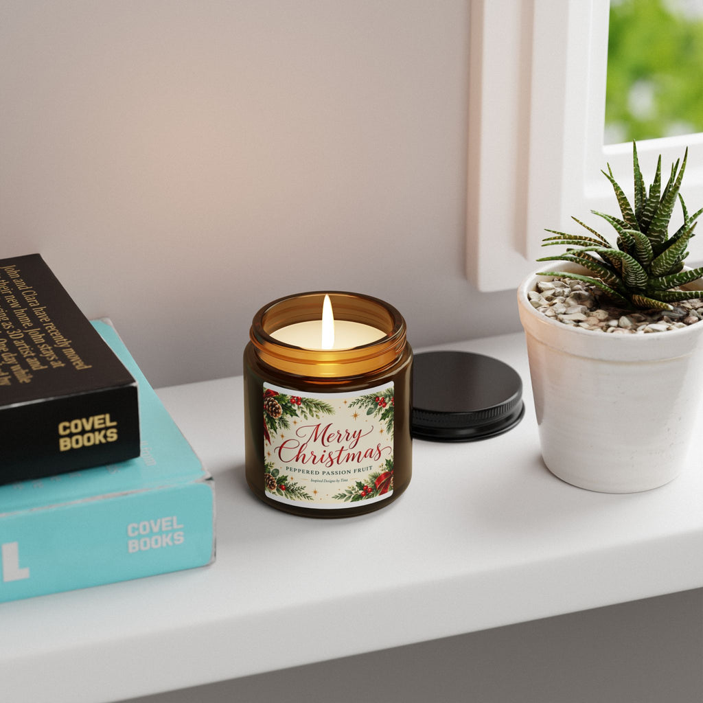 Merry Christmas Peppered Passion Fruit Scented Soy Candle