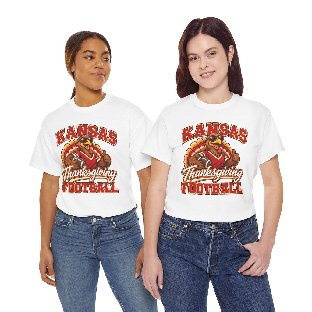 Kansas Thanksgiving Football T‑Shirt — Turkey Mascot Holiday Game Tee