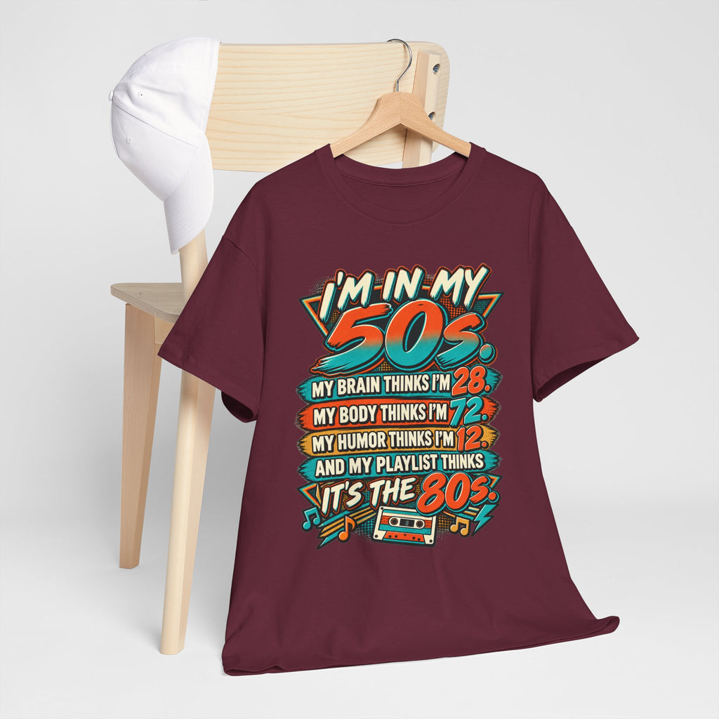 Retro 50s Birthday T‑Shirt — "I'm in My 50s" 80s Playlist Cassette Tee