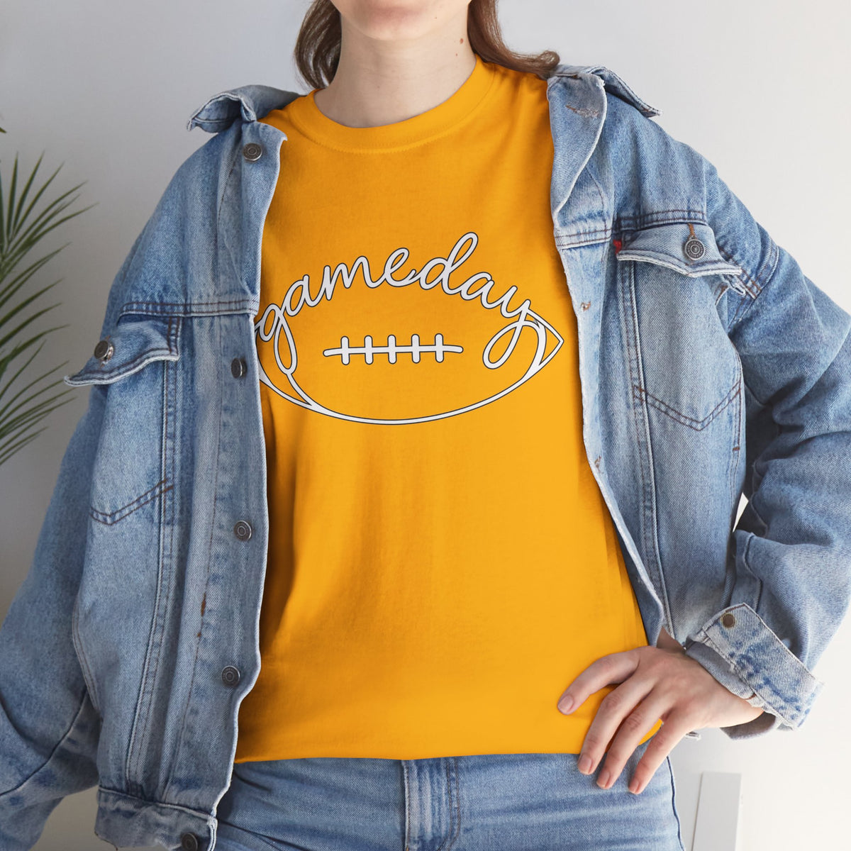 Gameday Football Tee — 'gameday' Script Football Graphic T-Shirt