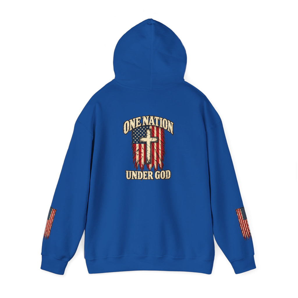 One Nation Under God Patriotic Cross Hoodie