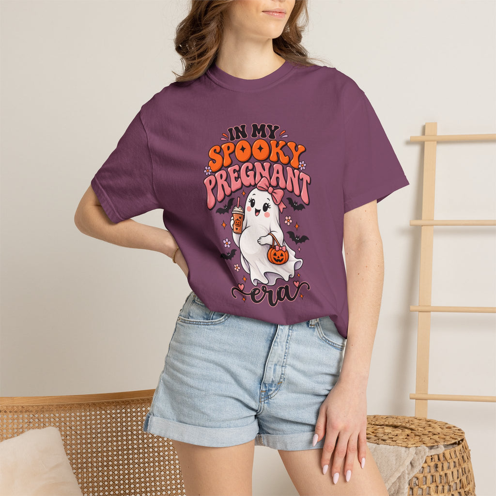 Pregnant Halloween T-Shirt — "In My Spooky Pregnant Era" Cute Ghost Maternity Tee