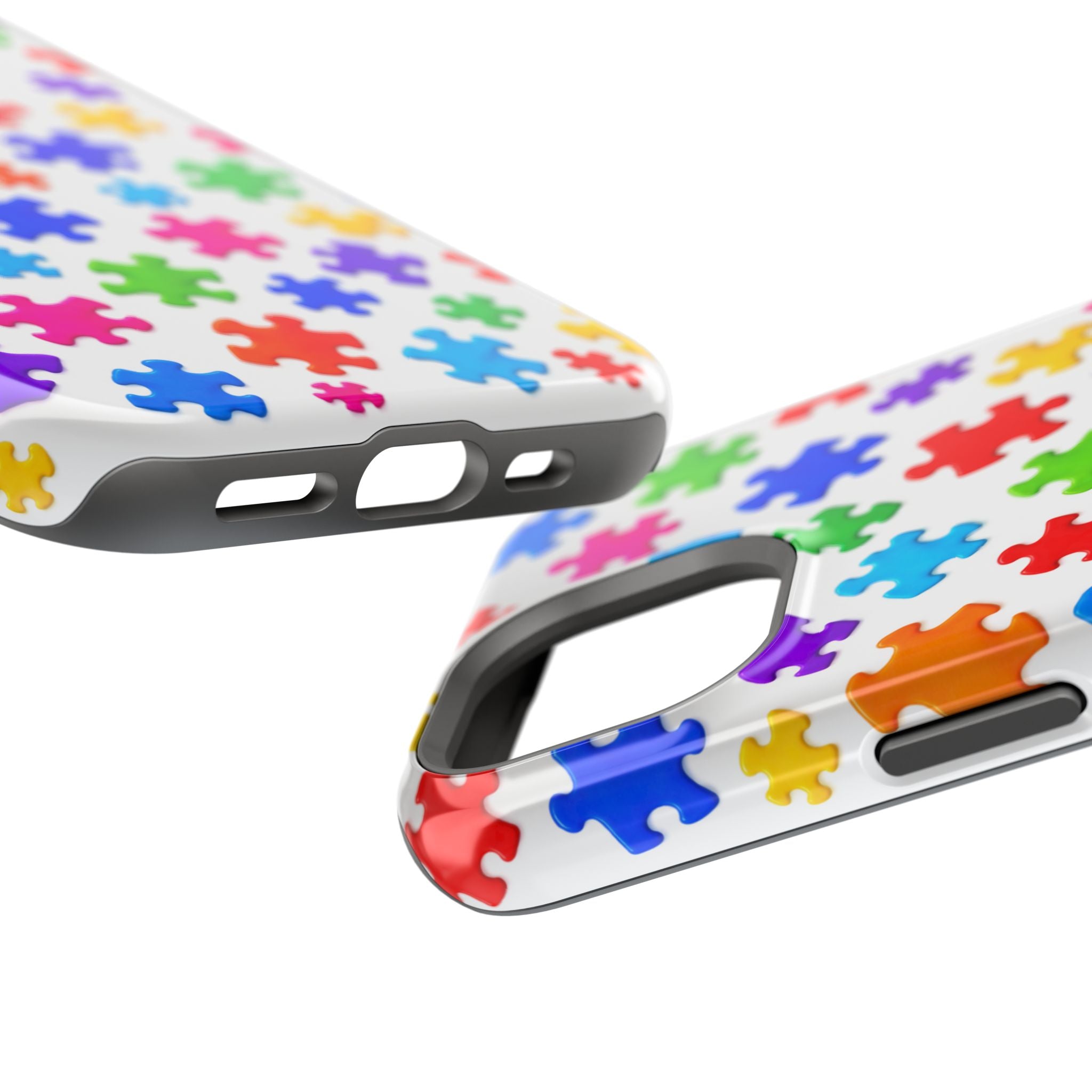 Autism Puzzle Pattern Magnetic Impact-Resistant Phone Case