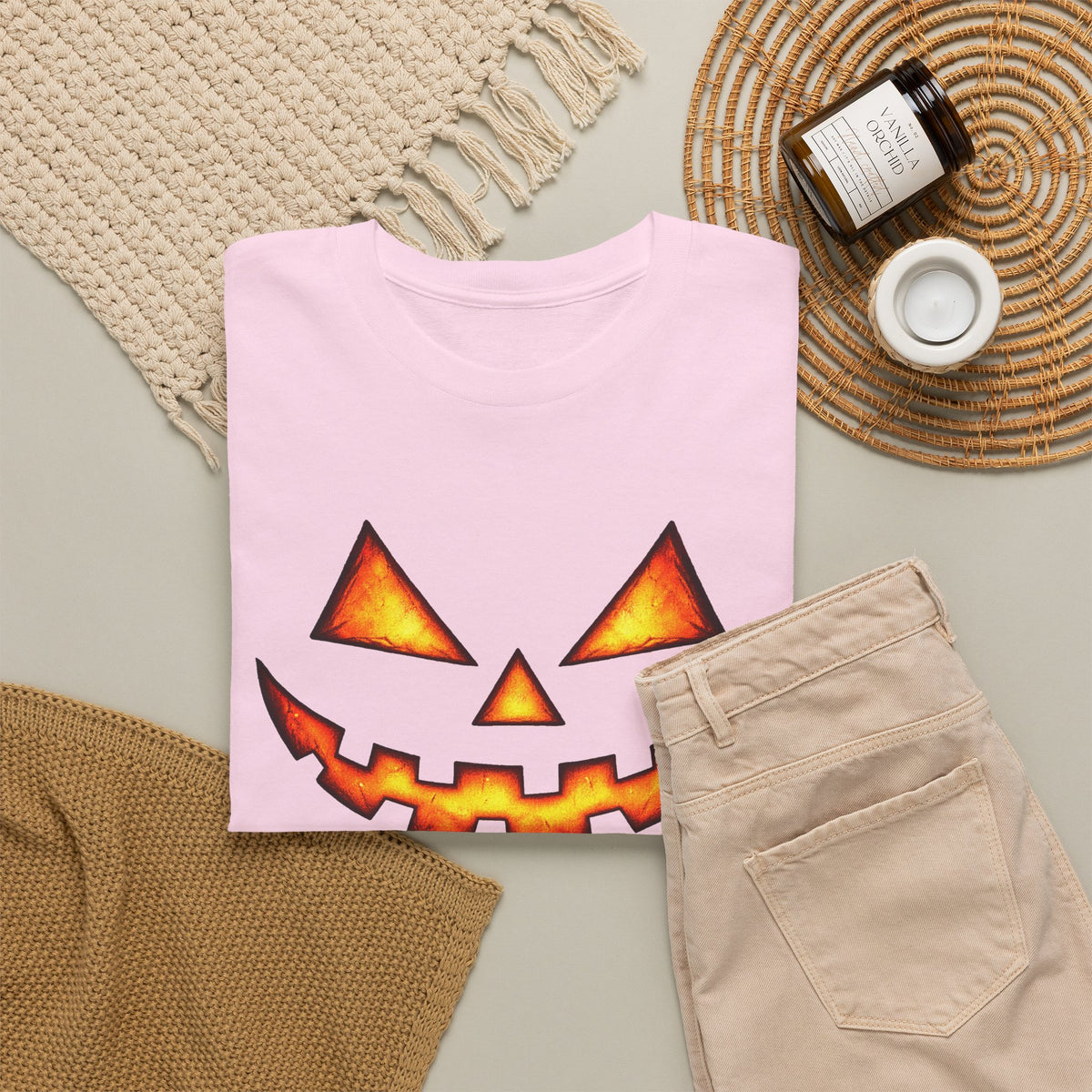 Jack-O'-Lantern Pumpkin Scary Face T-Shirt — Halloween Horror Costume Tee