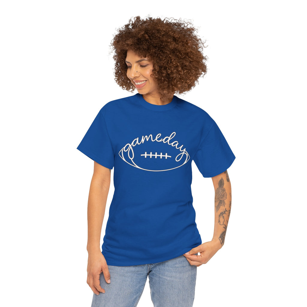 Gameday Football Tee — 'gameday' Script Football Graphic T-Shirt