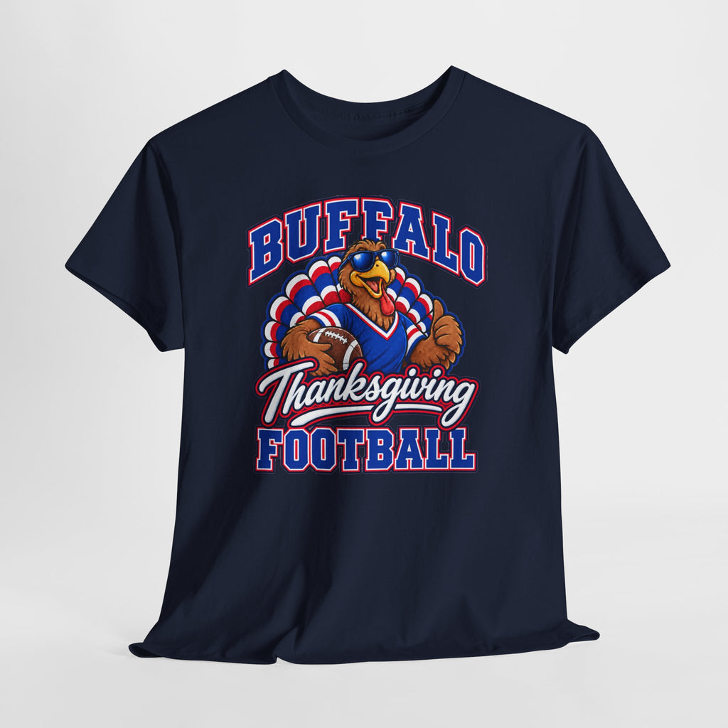 Buffalo Thanksgiving Football T-Shirt — Turkey Mascot Game Day Tee