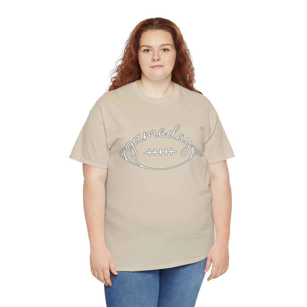 Gameday Football Tee — 'gameday' Script Football Graphic T-Shirt