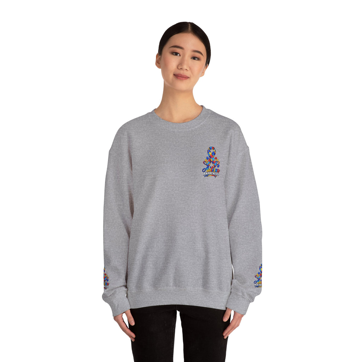 Autism Awareness Crewneck Sweatshirt — Color Outside the Lines Design