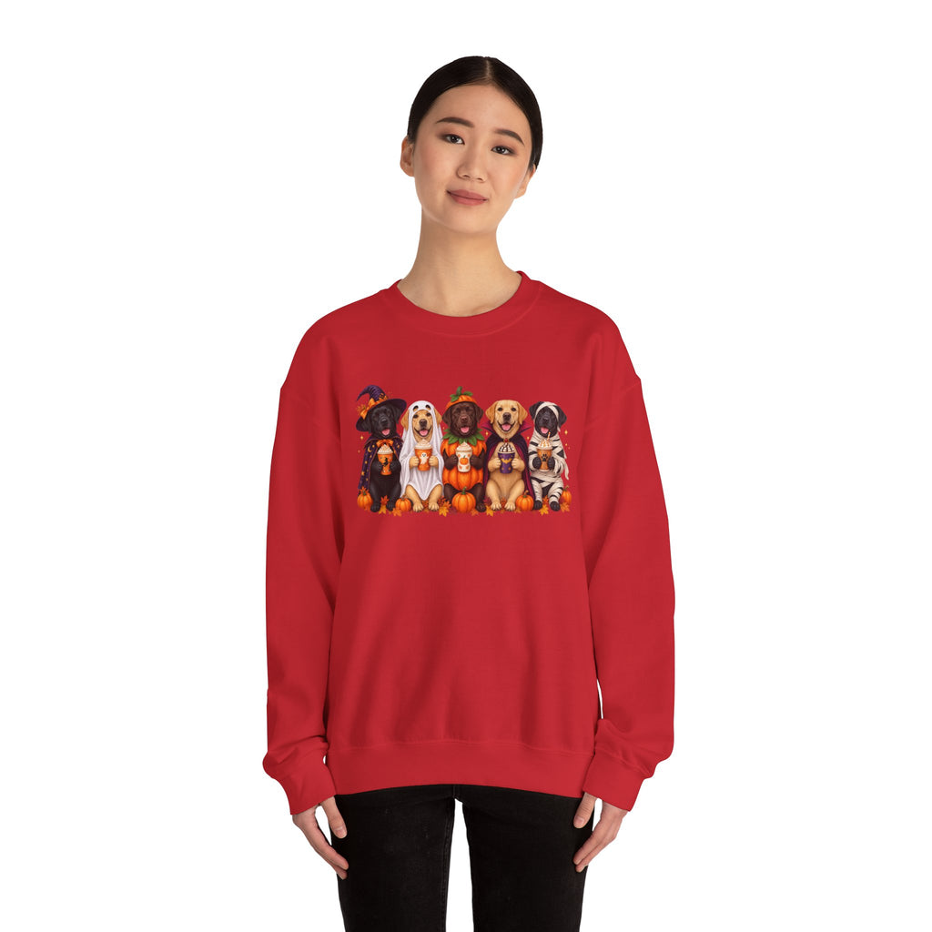 Halloween Dogs Crewneck Sweatshirt — Cute Puppies in Costumes Fall Pullover