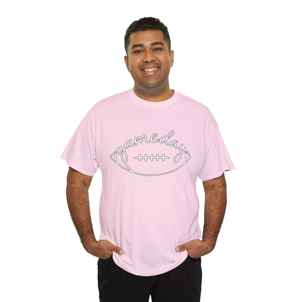 Gameday Football Tee — 'gameday' Script Football Graphic T-Shirt