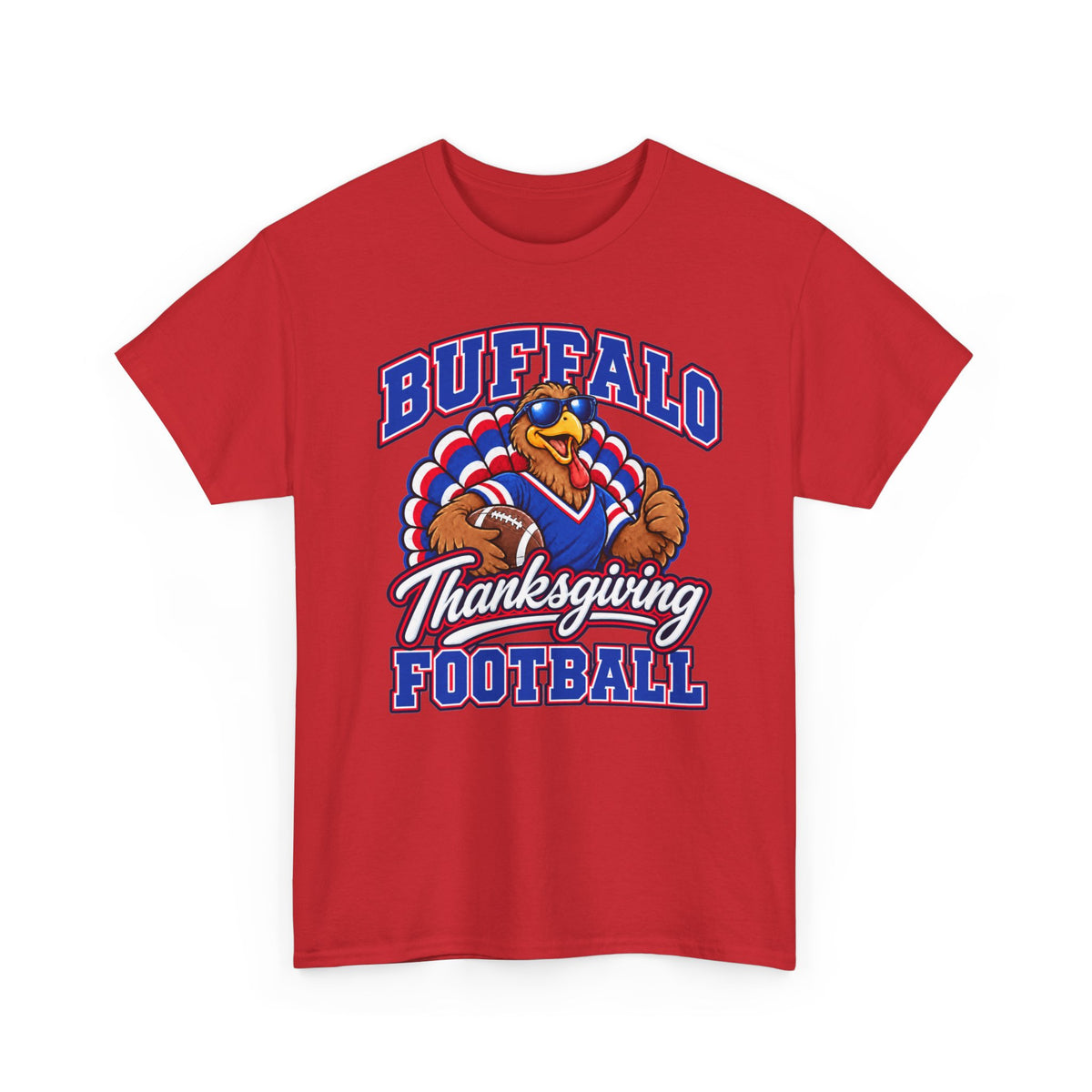 Buffalo Thanksgiving Football T-Shirt — Turkey Mascot Game Day Tee