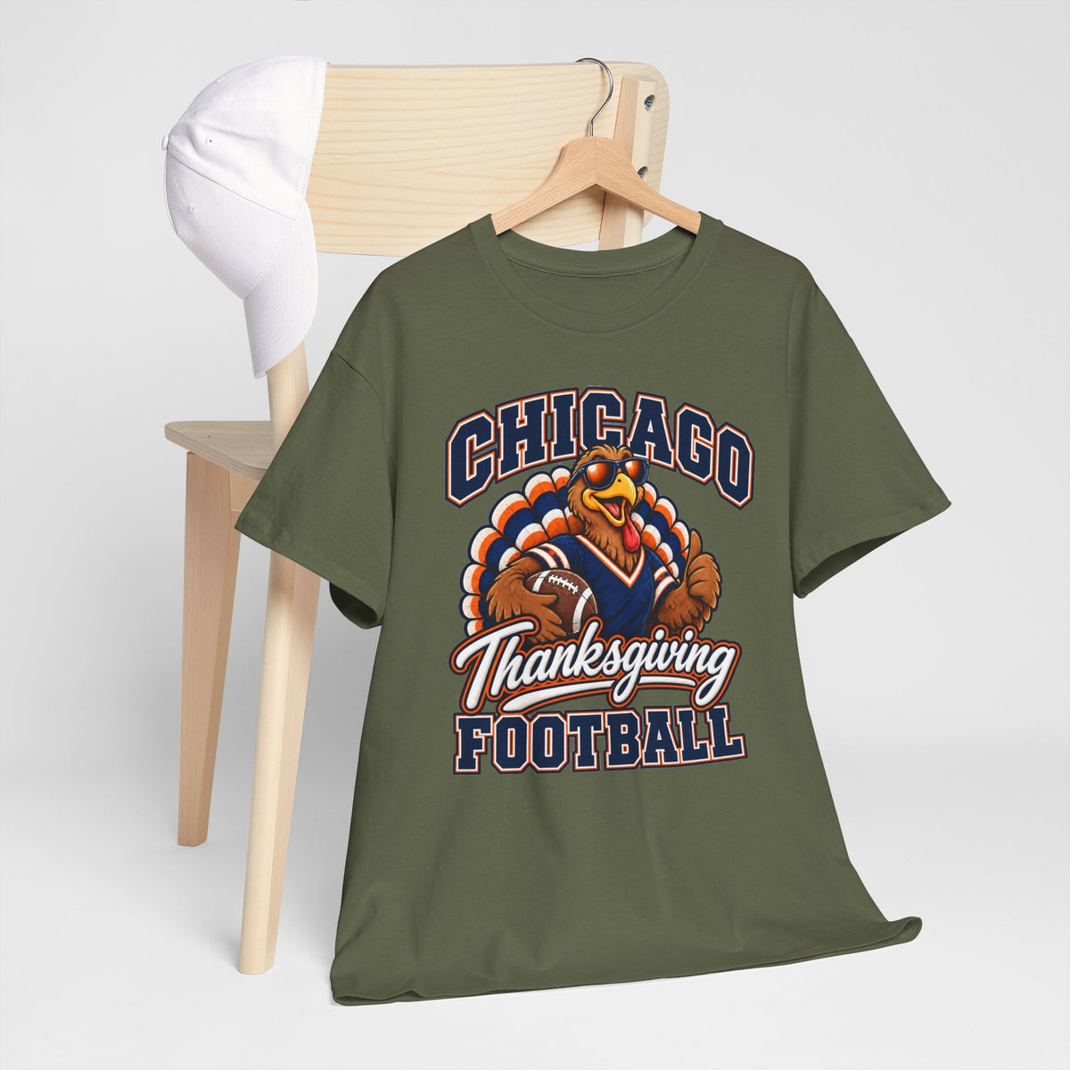 Chicago Thanksgiving Football T-Shirt — Turkey Mascot Game Day Tee
