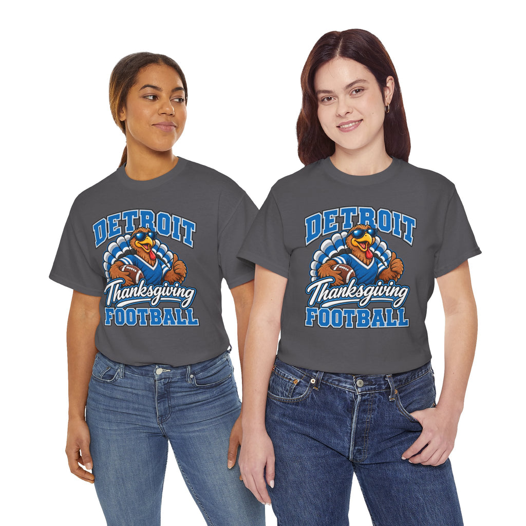Detroit Thanksgiving Football Tee — Turkey Mascot Game Day Shirt