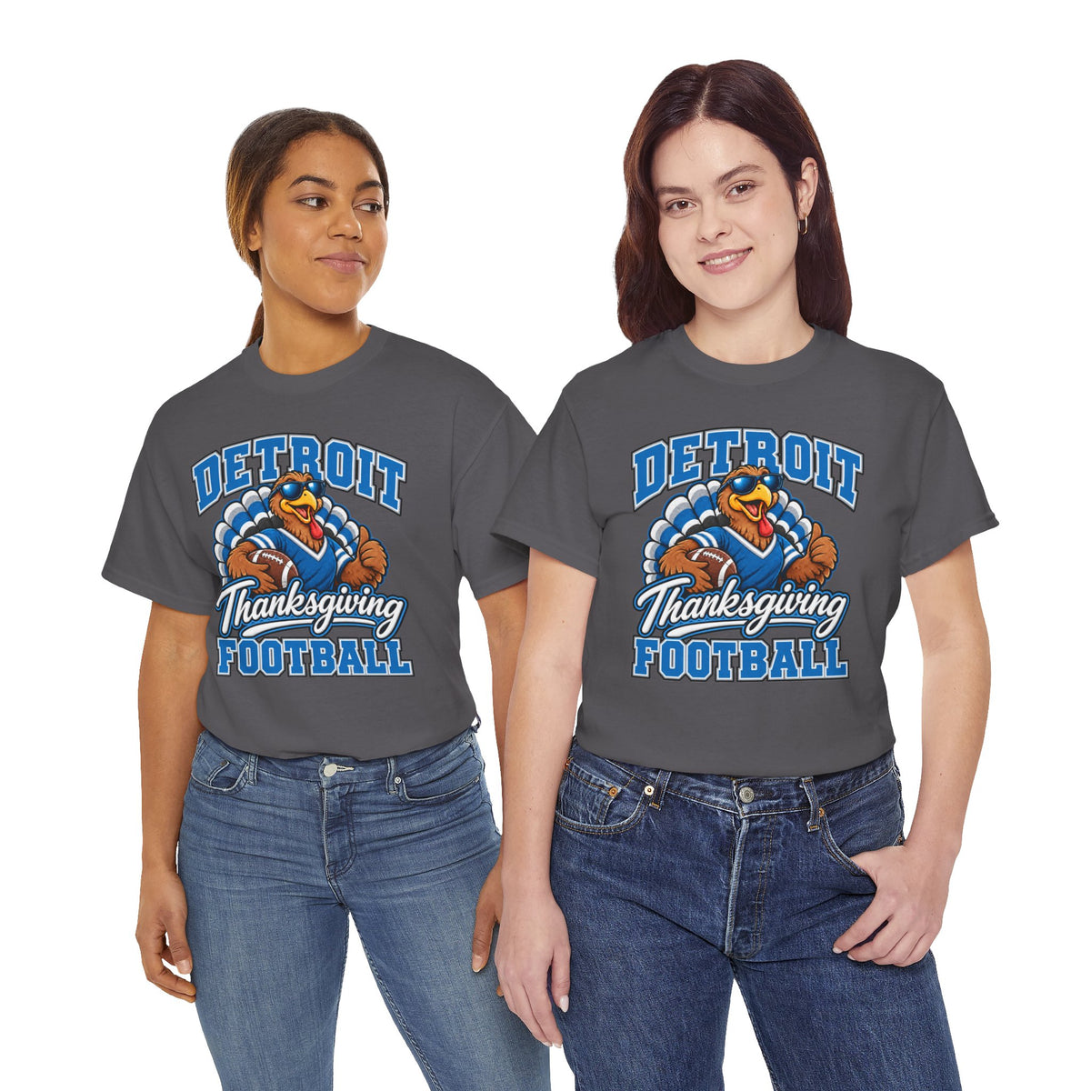 Detroit Thanksgiving Football Tee — Turkey Mascot Game Day Shirt