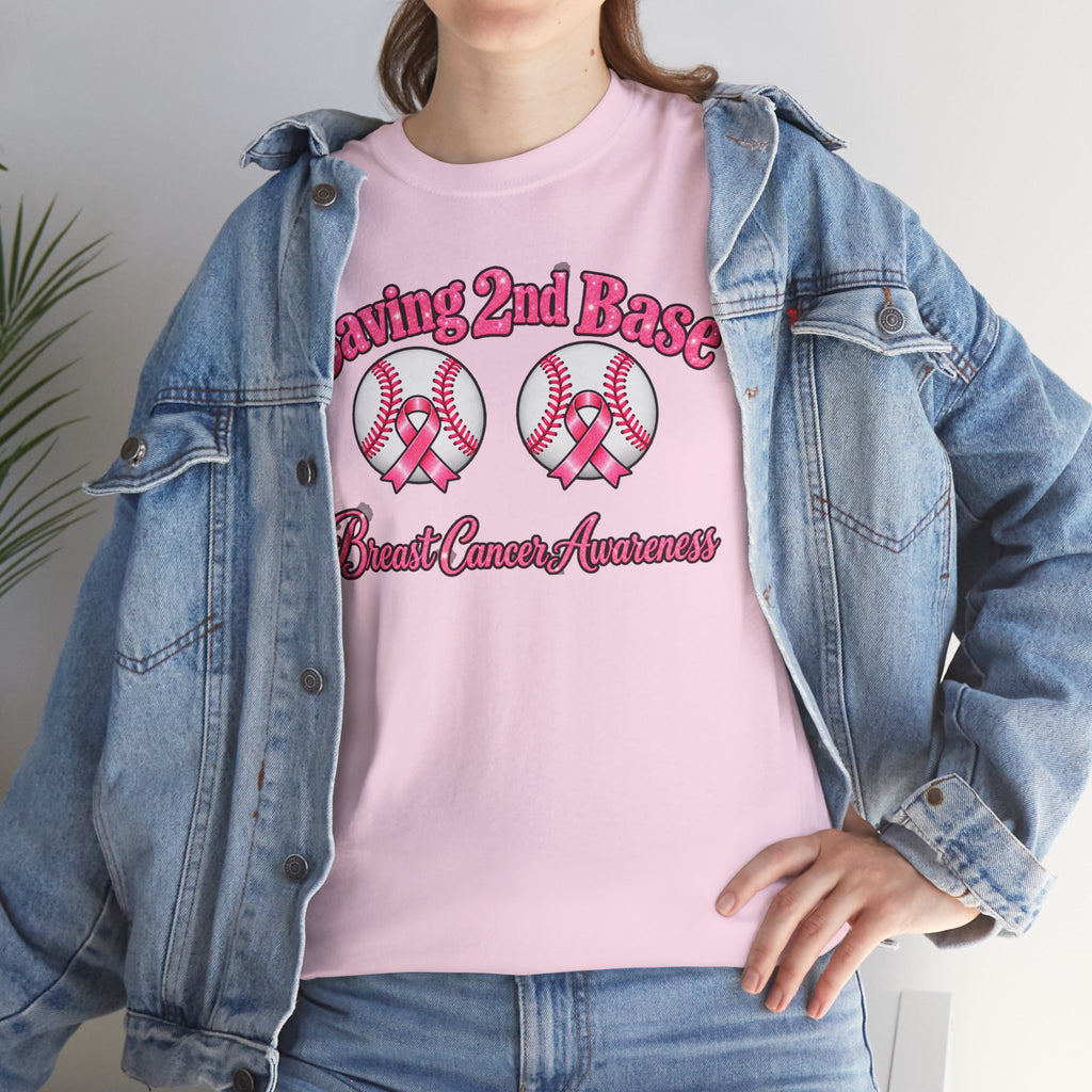 Saving 2nd Base Breast Cancer Awareness T-Shirt