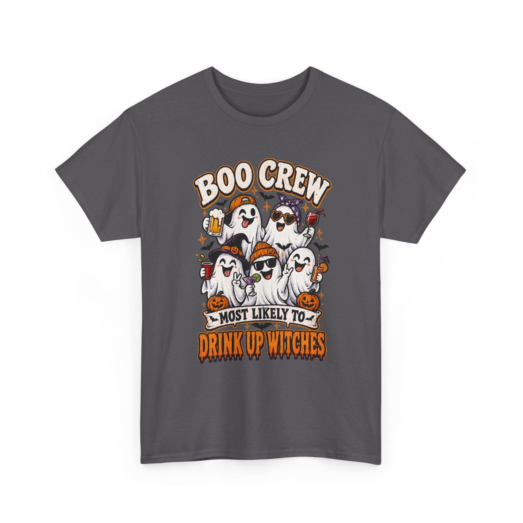 Boo Crew Halloween Tee — "Most Likely to Drink Up Witches" Ghost Party Shirt