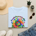 Autism Awareness Sunflower T-Shirt — 'Be Kind' Rainbow Puzzle Design