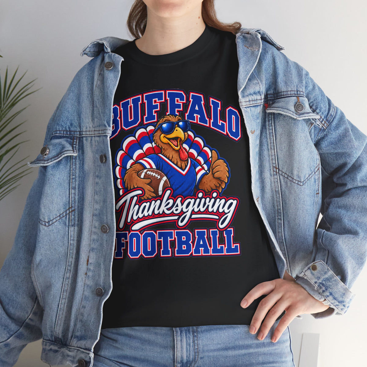 Buffalo Thanksgiving Football T-Shirt — Turkey Mascot Game Day Tee