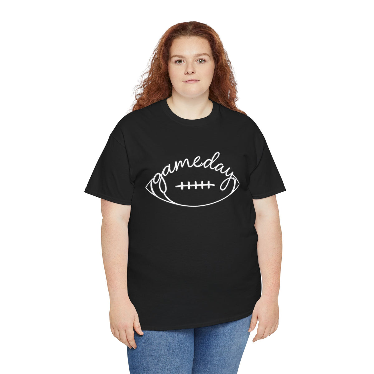 Gameday Football Tee — 'gameday' Script Football Graphic T-Shirt