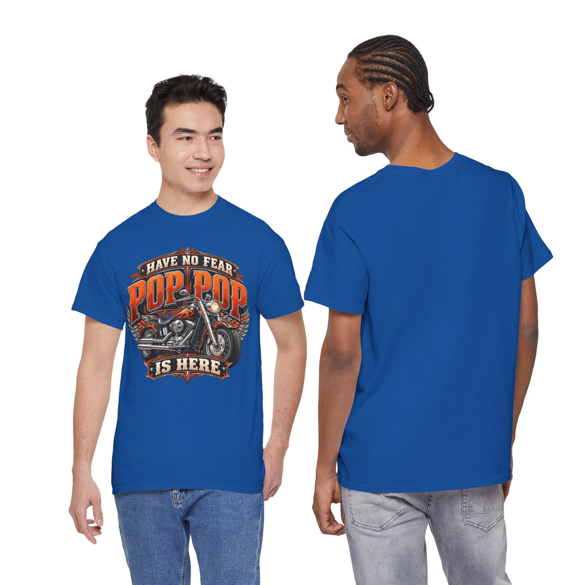Pop Pop Is Here Motorcycle Dad T-Shirt