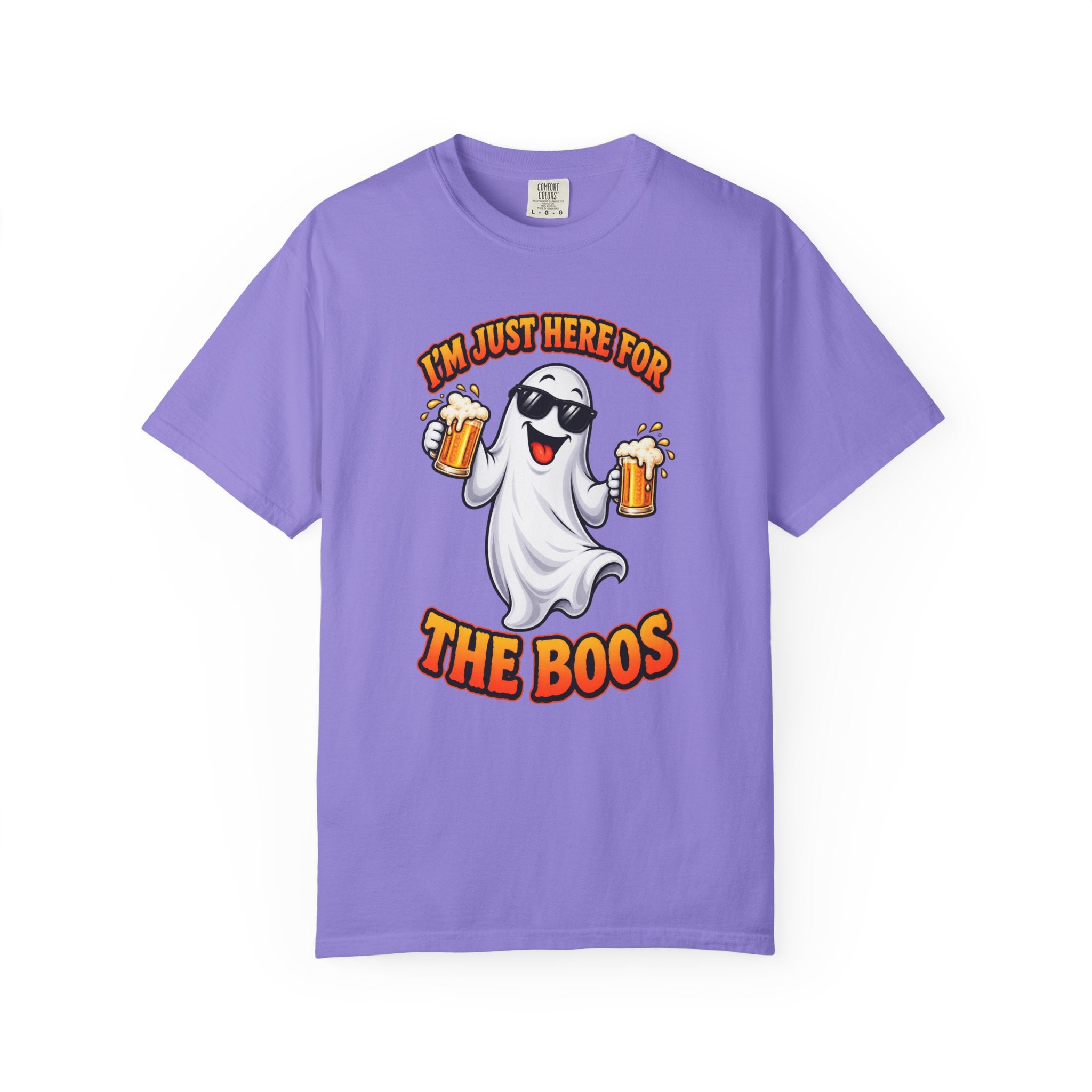 Halloween Beer Ghost T-Shirt - "I'm Just Here For The Boos" Party Tee