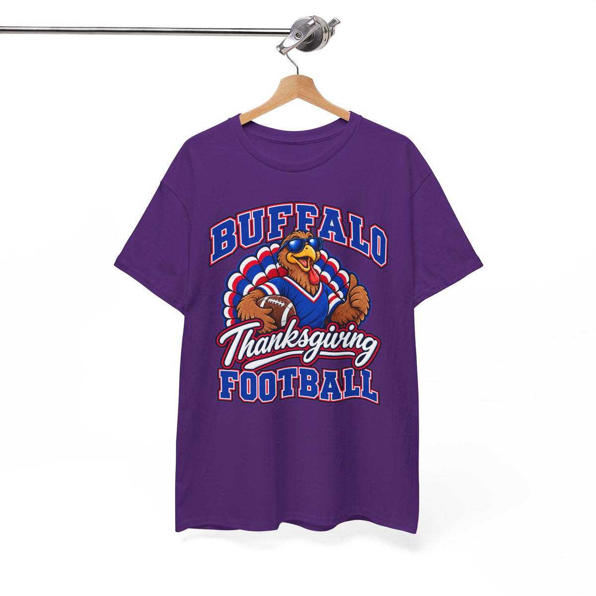 Buffalo Thanksgiving Football T-Shirt — Turkey Mascot Game Day Tee