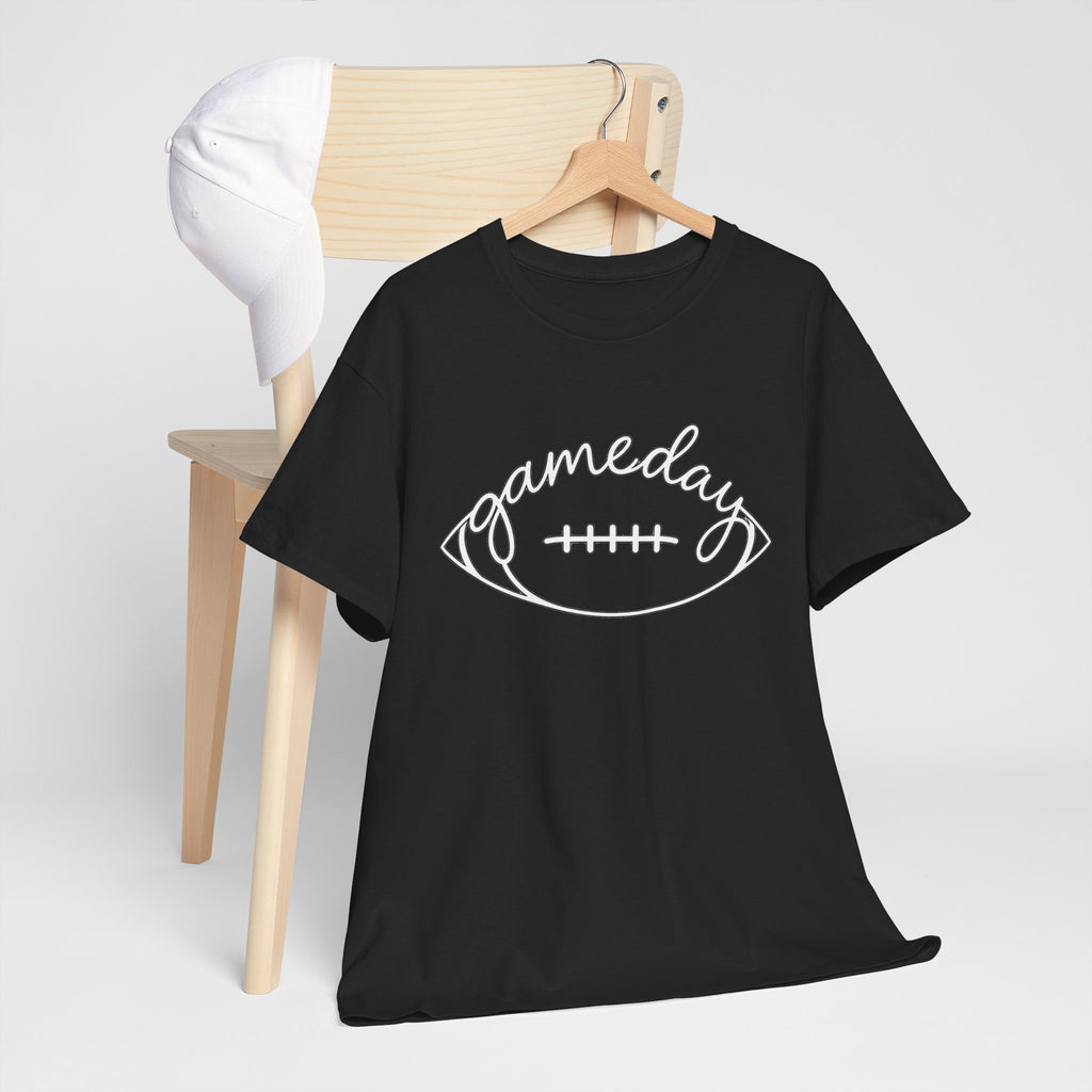 Gameday Football Tee — 'gameday' Script Football Graphic T-Shirt