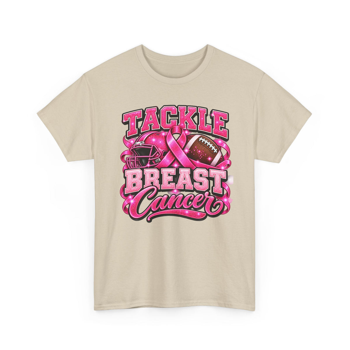 T-Shirt — "Tackle Breast Cancer" Pink Football Awareness Tee