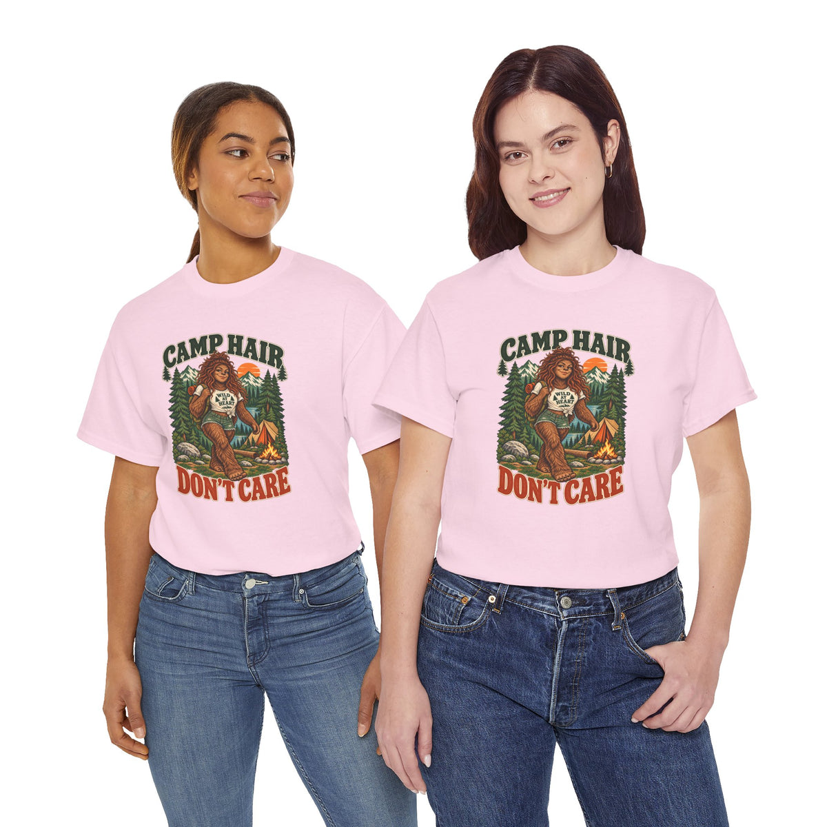 Camp Hair Don't Care T-Shirt — Retro Camping Graphic Tee