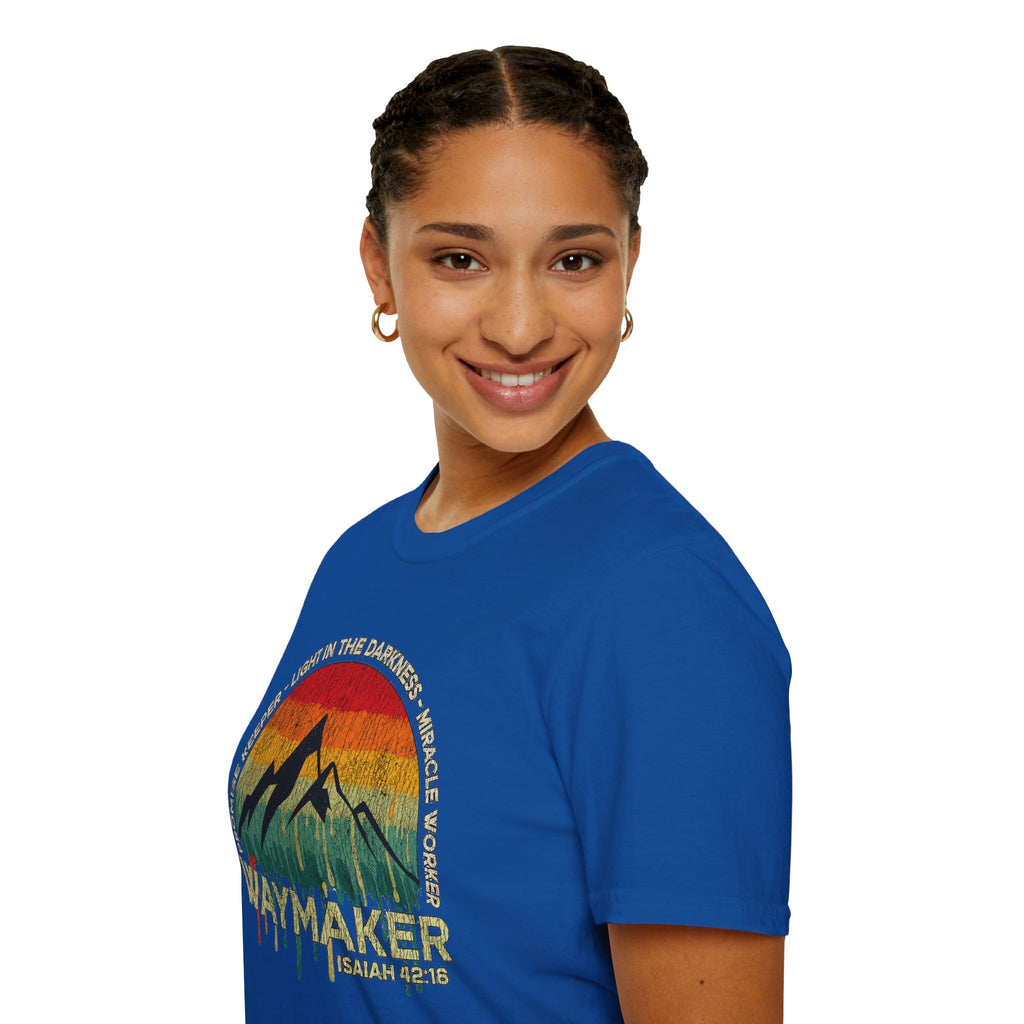 Waymaker Mountain T-Shirt — “Promise Keeper, Light in the Darkness” Christian Graphic Tee